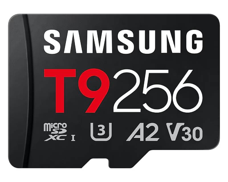 SAMSUNG MicroSD 256GB, T9, SDXC, UHS-I U3 V30 A2, Read up to 200MB/s, Write up to 130MB/s,  for 4K and FullHD video recording