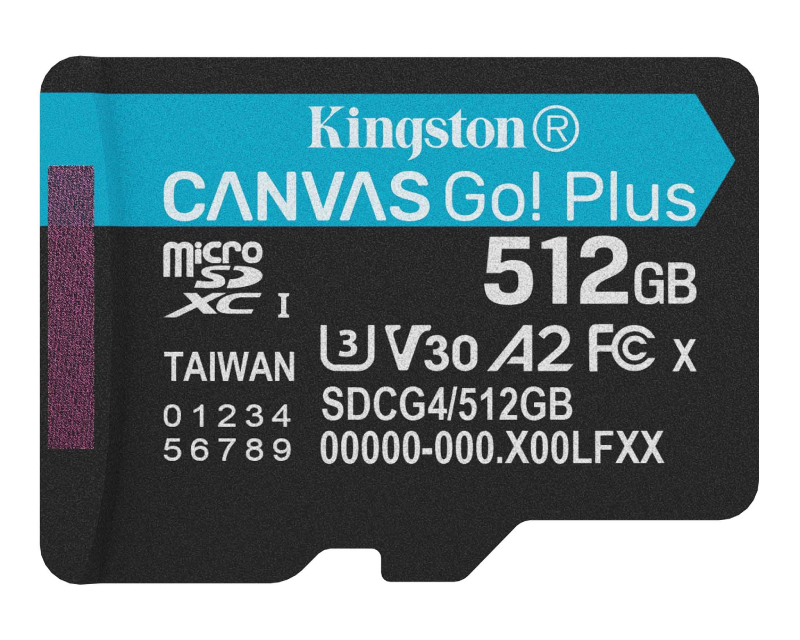 KINGSTON Memorijska kartica U3 V30 microSDXC 512GB Canvas Go Plus 200MB/s A2 SDCG4/512GBSP
