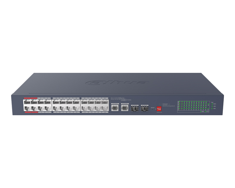 Dahua CS4228-24GT-375-V2 28-Port Cloud Managed Desktop Gigabit Switch with 24-Port PoE