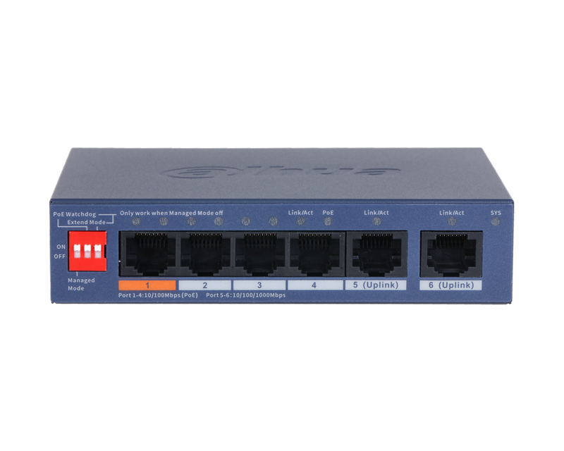 DAHUA CS4006-4ET2GT-60 6-Port Cloud Managed Desktop Switch with 4-Port PoE