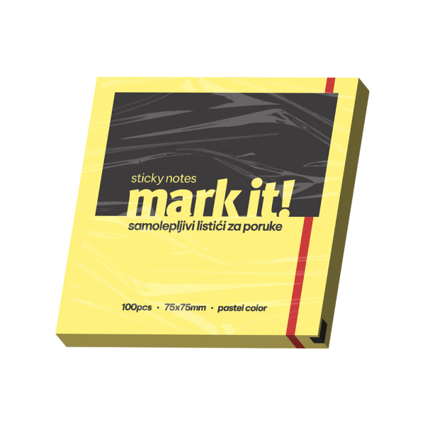 Mark Samolepljivi listići Mark 100lis, 75x75mm žuti