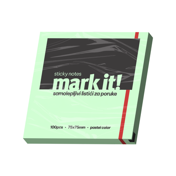 Mark Samolepljivi listići Mark 100lis, 75x75mm zeleni