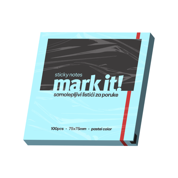 Mark Samolepljivi listići Mark 100lis, 75x75mm plavi