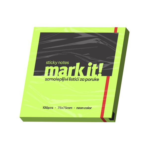 Mark Samolepljivi listići Mark 100lis, 75x75mm NEON zeleni