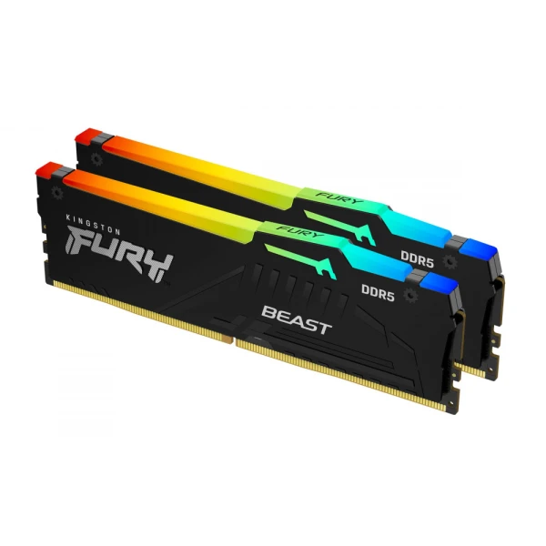 Kingston DDR5 32GB (2x16GB) FURY BEAST RGB Memorijski Kit - 6400MT/s