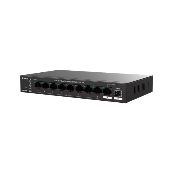 TENDA Svič 10/100/1000 9-port + 1SFP Tenda TEG2210P-8-120W/8-Port PoE