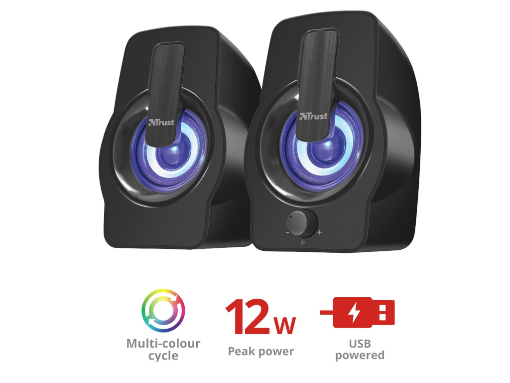 Zvucnik TRUST Gemi 2.0/12W(6W RMS)/ RGB/crna