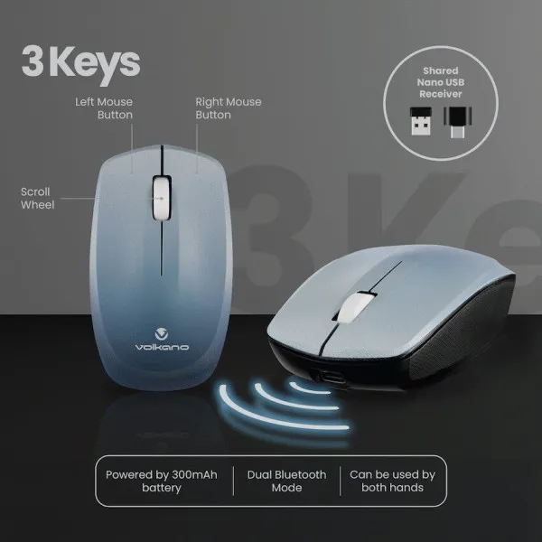 Volkano Tastatura+miš Wireless Prism VK-20248-GR siva