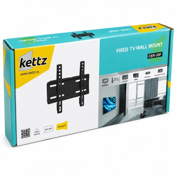 Kettz Nosač za TV Kettz CER-20F 13-43/vesa max 200x200/45kg/fiksni