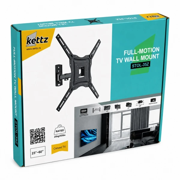 Kettz Nosač za TV Kettz STOL-35Z 23-60/vesa max 400x400/25kg/zglobni