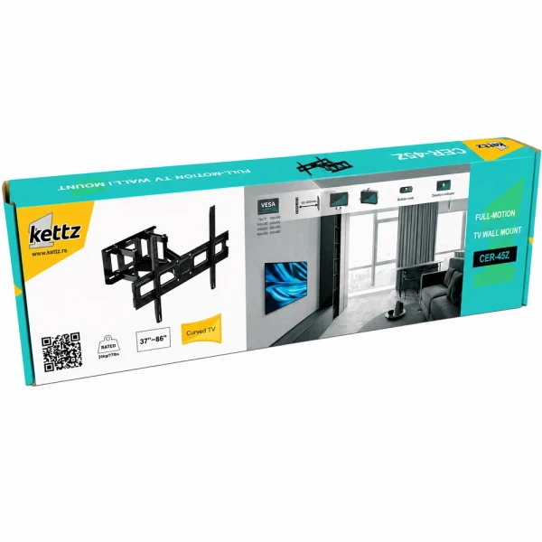 Kettz Nosač za TV Kettz CER-45Z 37-86/vesa max 600x400/35kg/zglobni