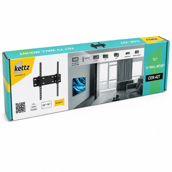 Kettz Nosač za TV Kettz CER-42T 32-75/vesa max 400x400/45kg/podesivi