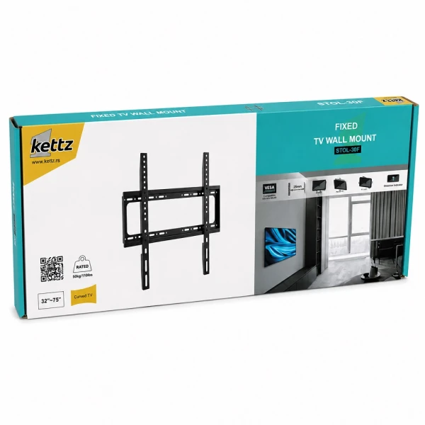 Kettz Nosač za TV Kettz STOL-30F 32-75/vesa max 400x400/50kg/fiksni