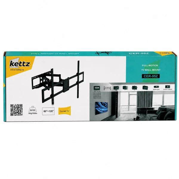 Kettz Nosač za TV Kettz CER-55Z 60-120/vesa max 900x600/70kg/premium/zglobni