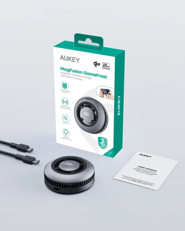 Aukey Bežični punjač sa aktivnim hlađenjem Aukey LC-G10 Qi2 15W