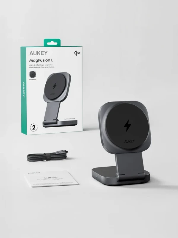 Aukey Bežični magnetni punjač za brzo punjenje AUKEY LC-MC211 2-u-1 Qi2 25W