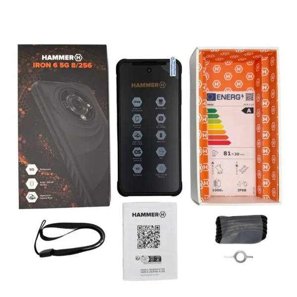 Mobilni telefon Hammer IRON 6 5G 8GB/256GB Black IP69K