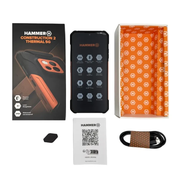 Mobilni telefon Hammer CONSTRUCTION 2 5G 8GB/256GB Orange IP69K