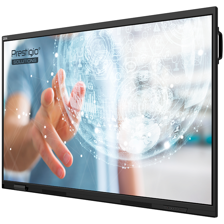 PRESTIGIO SOLUTIONS Multiboard 75-inch Light Series Gen 7, Android 14, Google EDLA, AI button, 8/128GB, 50TP, black