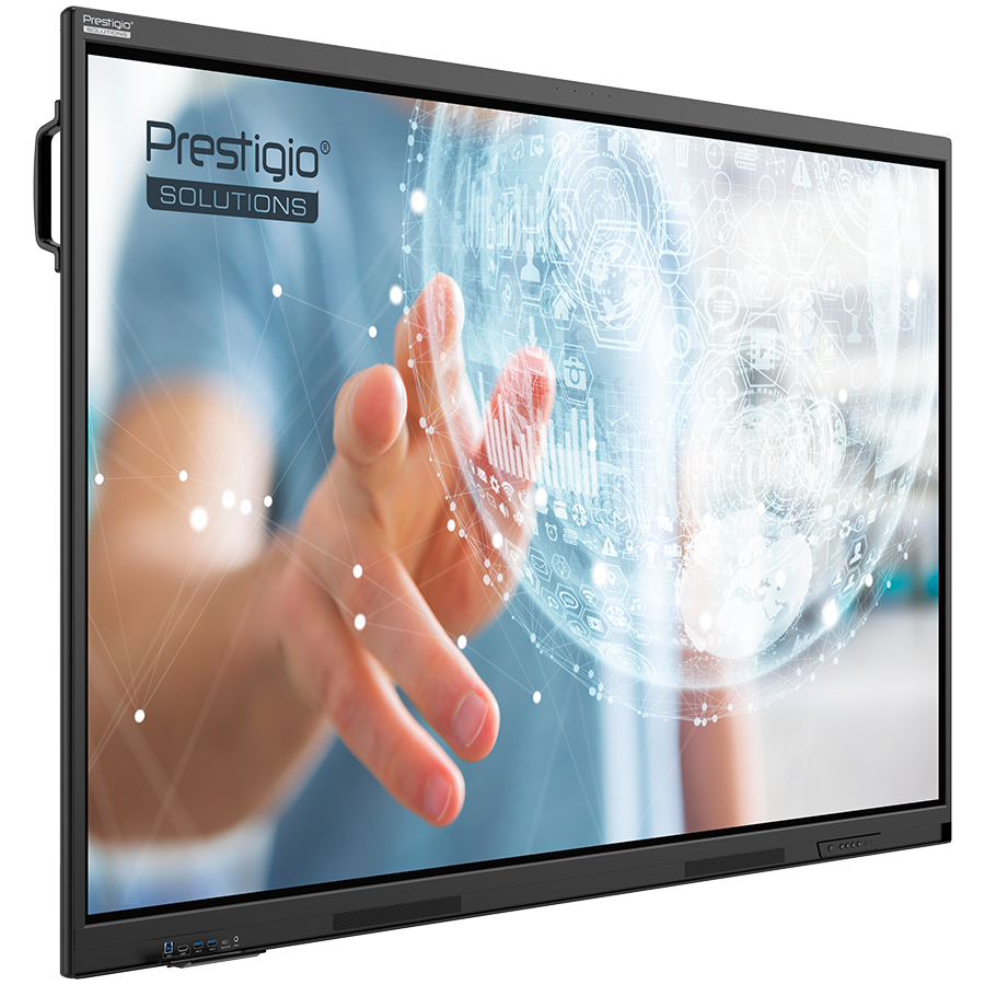 PRESTIGIO SOLUTIONS Multiboard 75-inch Light Series Gen 7, Android 14, Google EDLA, AI button, 8/128GB, 50TP, black