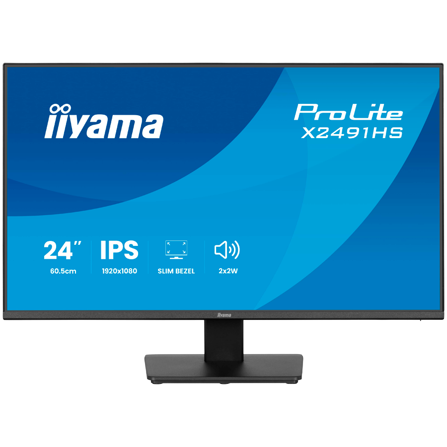 IIYAMA pro lite X2491HS-B1 24 inch IPS-panel, 1920x1080 120Hz, 1ms (MPRT), 350cd/m, HDMI, DisplayPort, Speakers