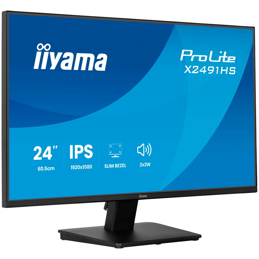 IIYAMA pro lite X2491HS-B1 24 inch IPS-panel, 1920x1080 120Hz, 1ms (MPRT), 350cd/m, HDMI, DisplayPort, Speakers