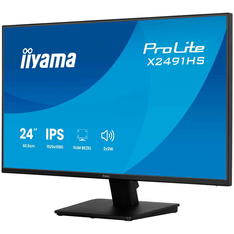 IIYAMA pro lite X2491HS-B1 24 inch IPS-panel, 1920x1080 120Hz, 1ms (MPRT), 350cd/m, HDMI, DisplayPort, Speakers