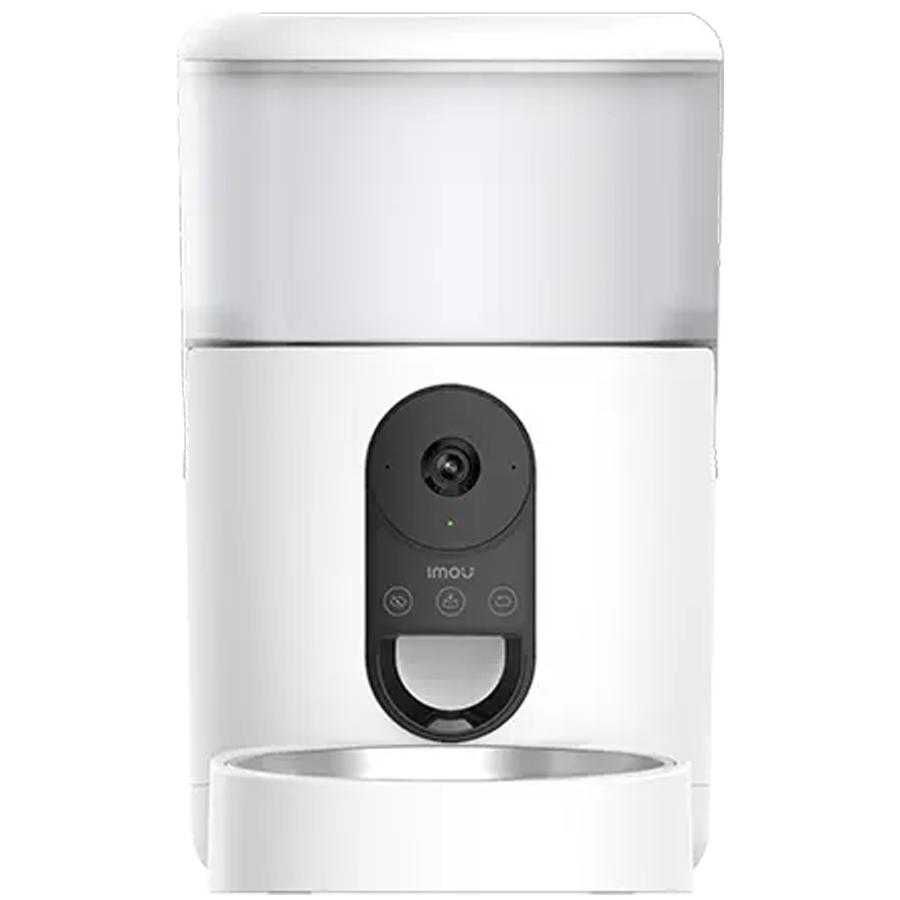 IMOU Smart Pet Feeder with 360 panoramic view and 2.5K HD image, smart dispensing, pet and eating detection, built in mic and speaker, battery mode 3x 1.5V D size