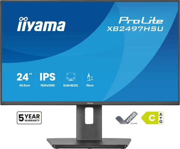 24 IPS-panel, 1920x1080 120Hz, EyeComfort, 15cm Height Adj. Stand, Speakers, HDMI, DisplayPort, 1ms MPRT, USB 2x 3.2+2x C