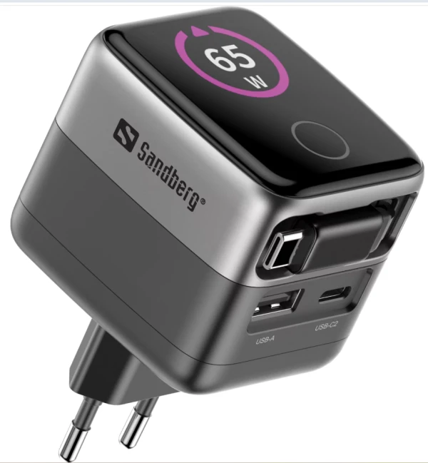 Sandberg 441-74 Charger PD65W Display + Cable