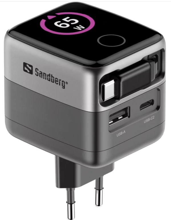 Sandberg 441-74 Charger PD65W Display + Cable