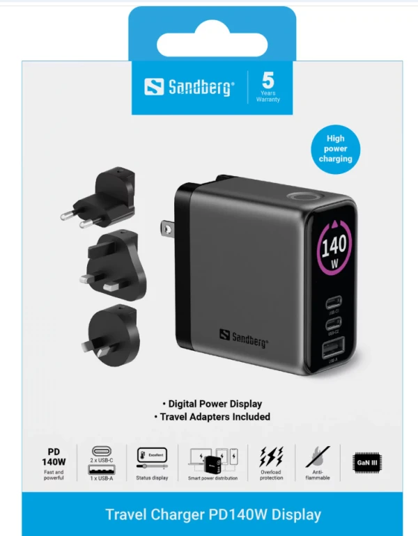 Sandberg Travel Charger PD140W Display 441-72
