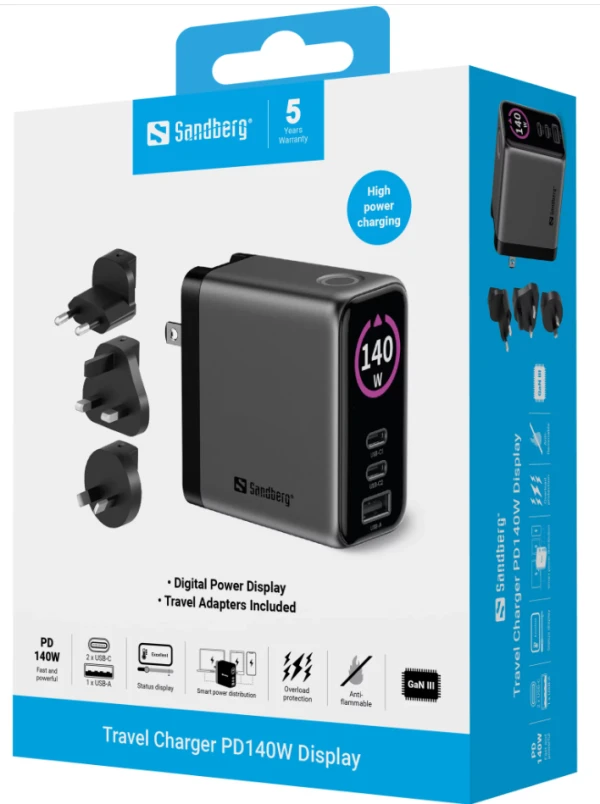 Sandberg Travel Charger PD140W Display 441-72