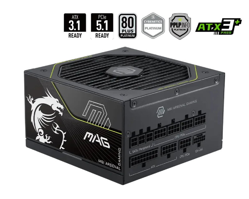 MSI MAG A1000PLS PCIE5 1000W napajanje