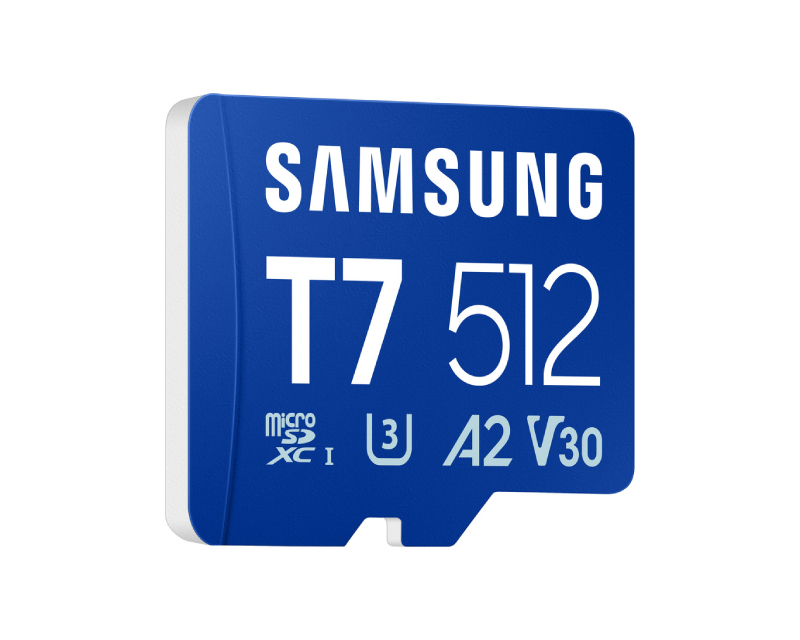 SAMSUNG MicroSD 512GB, T7, SDXC, UHS-I U3 V30 A2