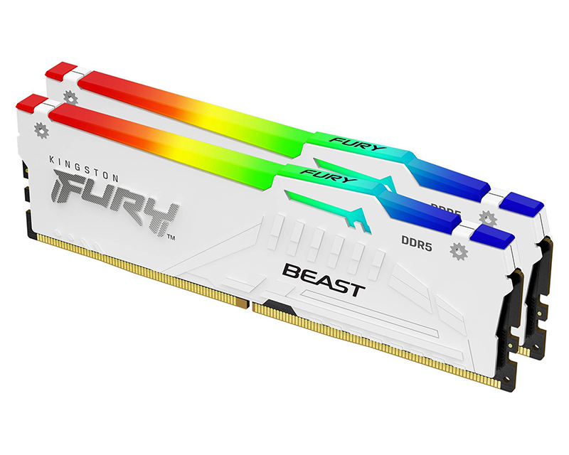 KINGSTON DIMM DDR5 32GB (2x16GB kit) 6400MT/s KF564C32BWEAK2-32 FURY Beast White RGB EXPO