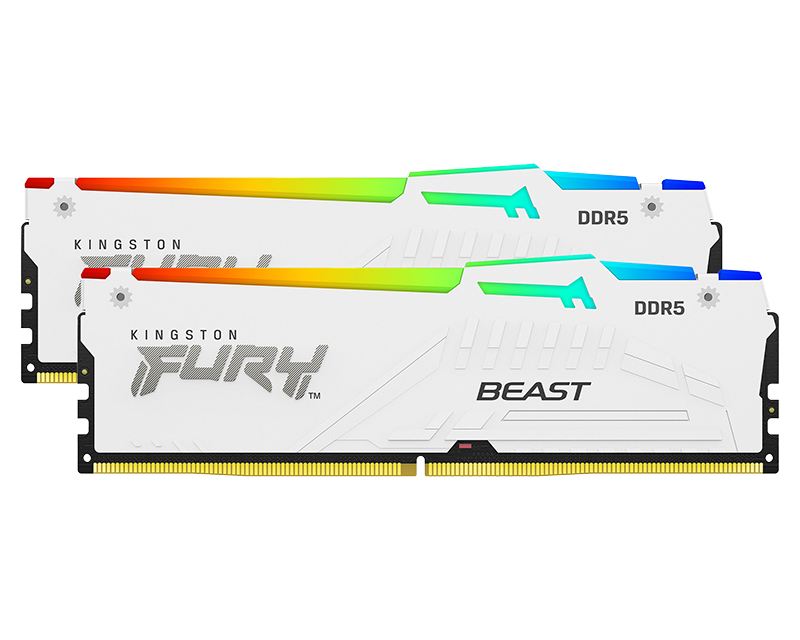 KINGSTON DIMM DDR5 32GB (2x16GB kit) 6400MT/s KF564C32BWEAK2-32 FURY Beast White RGB EXPO