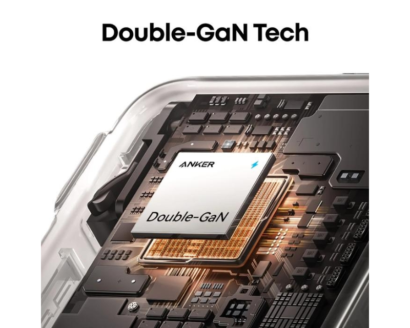 ANKER Nano 70W GaN zidni brzi punjač, 3-porta (2x USB-C i 1x USB-A) crni