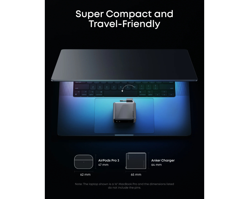 ANKER Prime 160W GaN zidni brzi punjač, 3-porta (3x USB-C) srebrni
