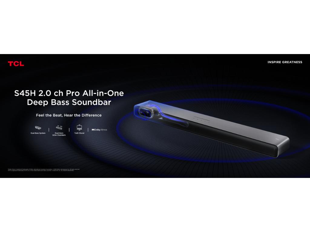 Soundbar TCL S45HE/DTS Virtual:X/Dolby Atmos/100W/98dB/AI sonic/siva