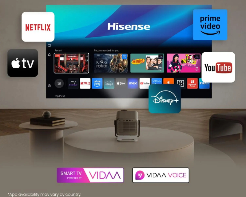 Hisense M2SE PRO smart Laser 4K PRO-UHD 1.150 ANSI lumena 1000:1 WiFi VIDAA U9 projektor