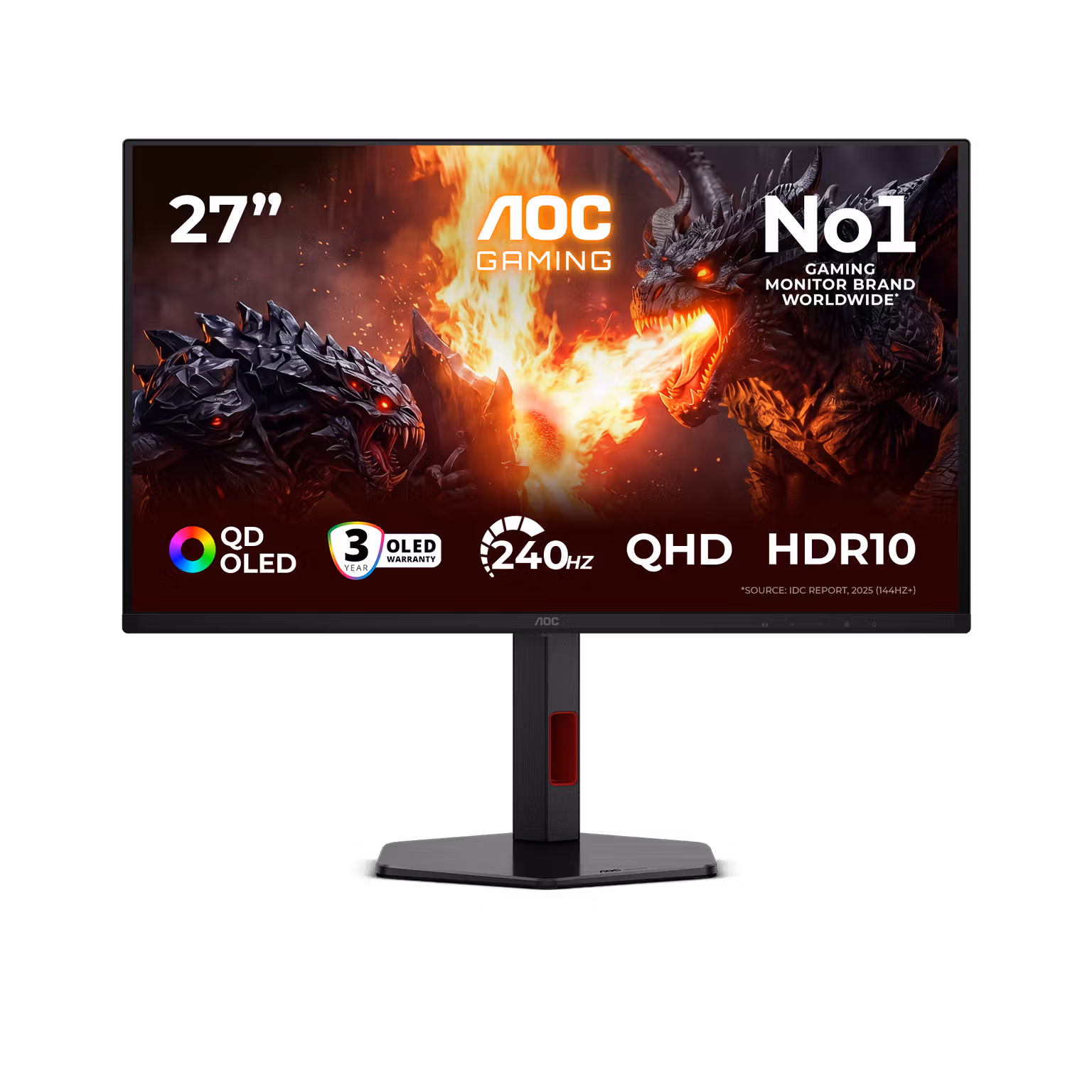 AOC Gaming Monitor Q27G4ZDR, 26.5", OLED, QHD, 240Hz