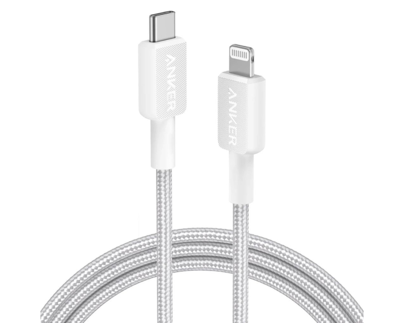 ANKER 322 USB tip-C na Lightning kabl M/M 0.9m, 60W, pleteni, beli