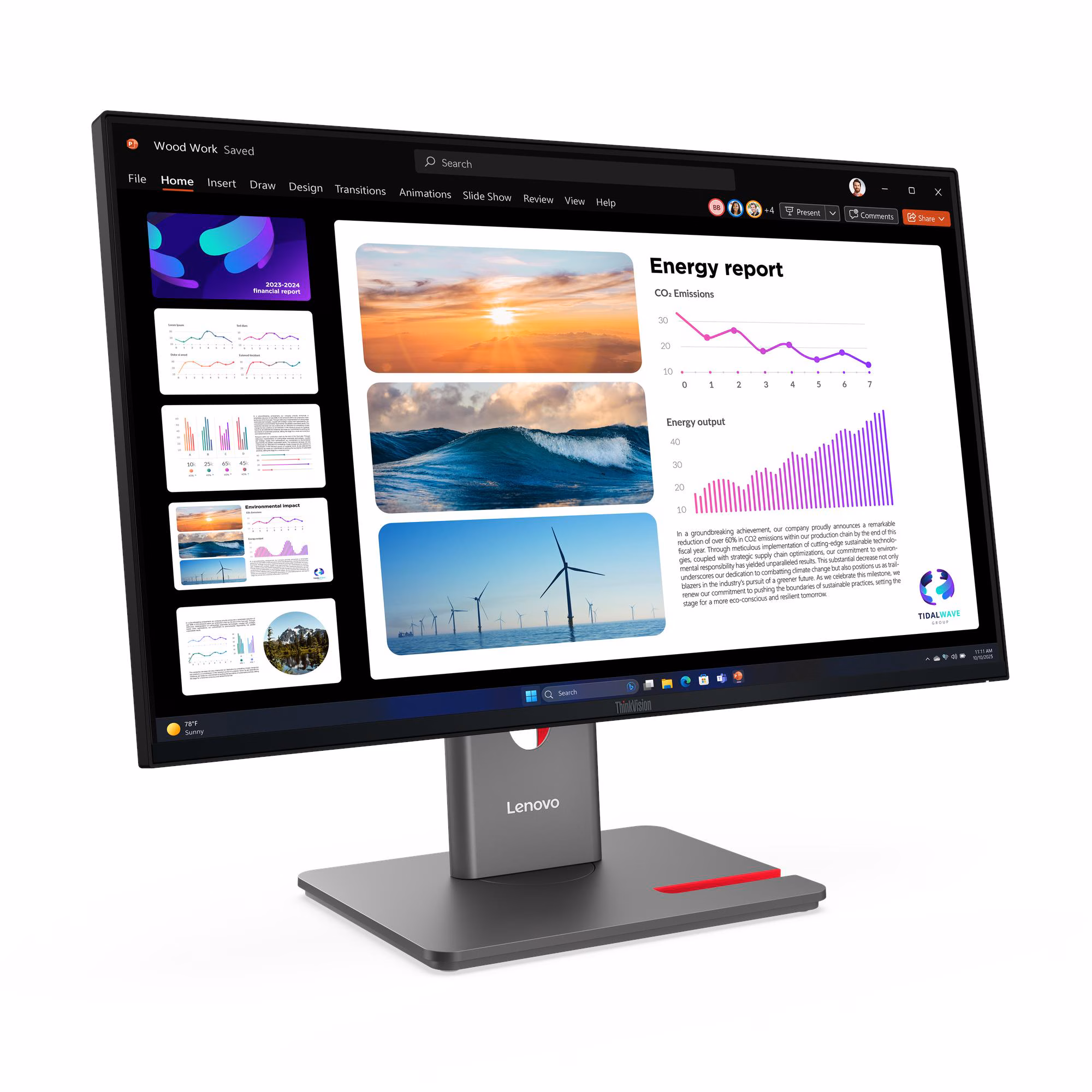 LENOVO Monitor ThinkVision P24Q-40, 23.8", QHD IPS, 64B2GAT1EU