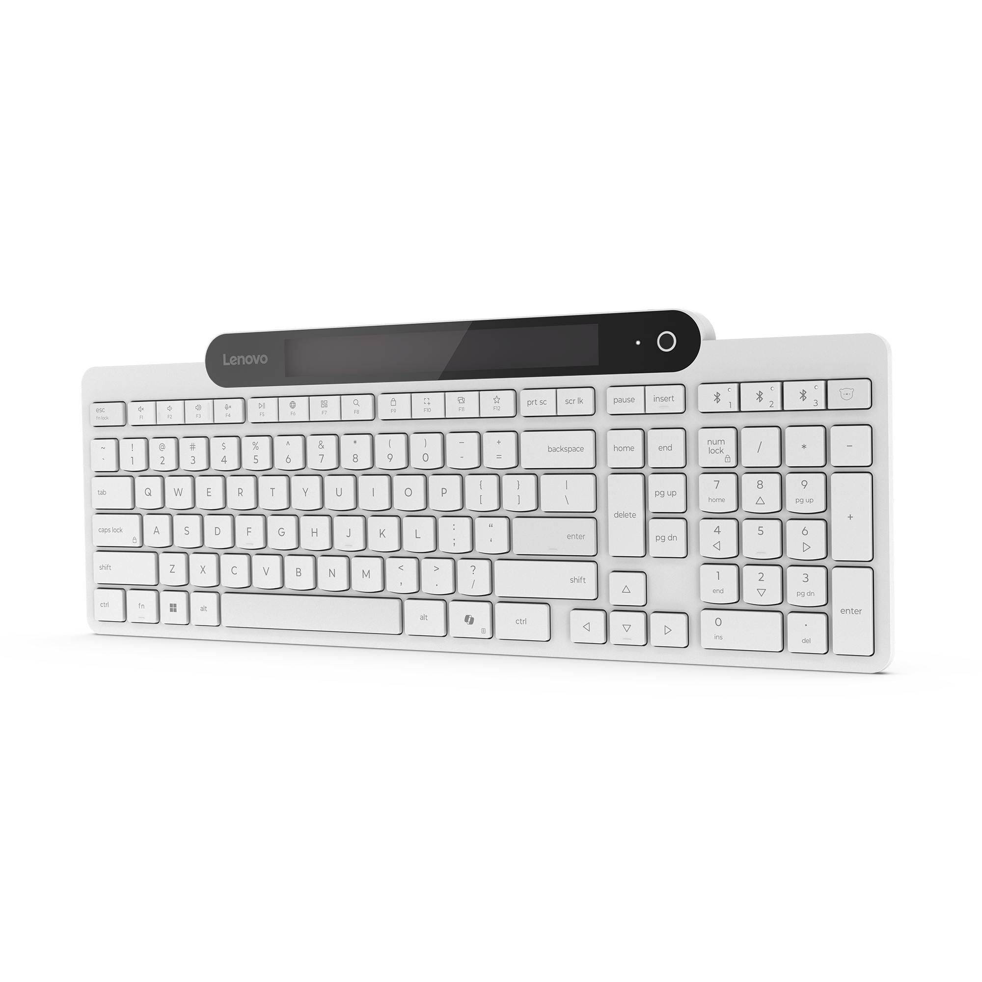 LENOVO 800 Self-Charging Bluetooth Keyboard, White US GREEK 103P, GY41R69591