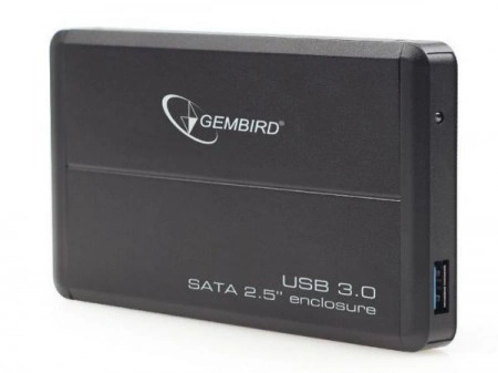 HDD/SSD External Enclosure, 2.5", SATAIII, USB3.0, Aluminium, Black