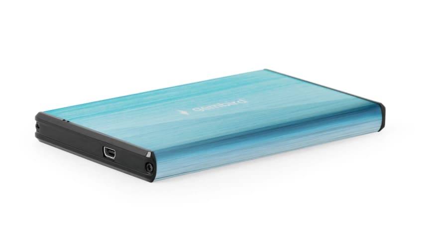 HDD External Enclosure, 2.5", SATAIII, USB3.0, Brushed aluminium, Blue